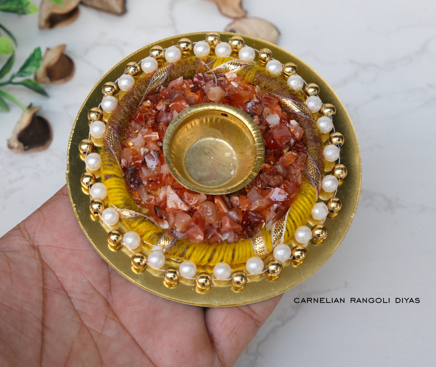 Carnelian Rangoli Diya