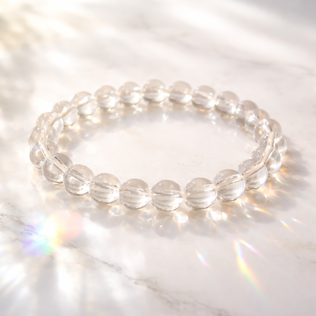 Natural Clear Quartz Crystal Bracelet – Master Healer Energy | Healed by Mystics Mind Healer