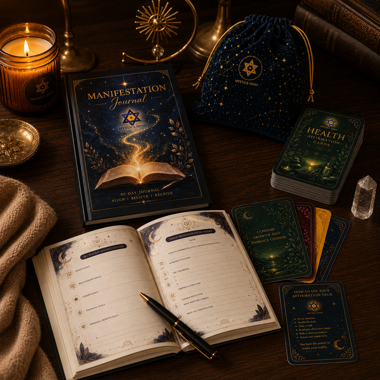 Manifest Your Best Life – Affirmation Cards & Guided Journal Combo