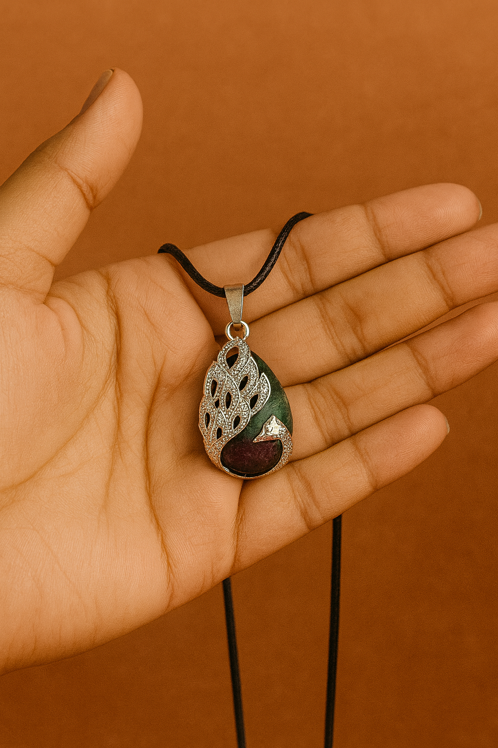 Ruby Zoisite IN GERMAN SILVER