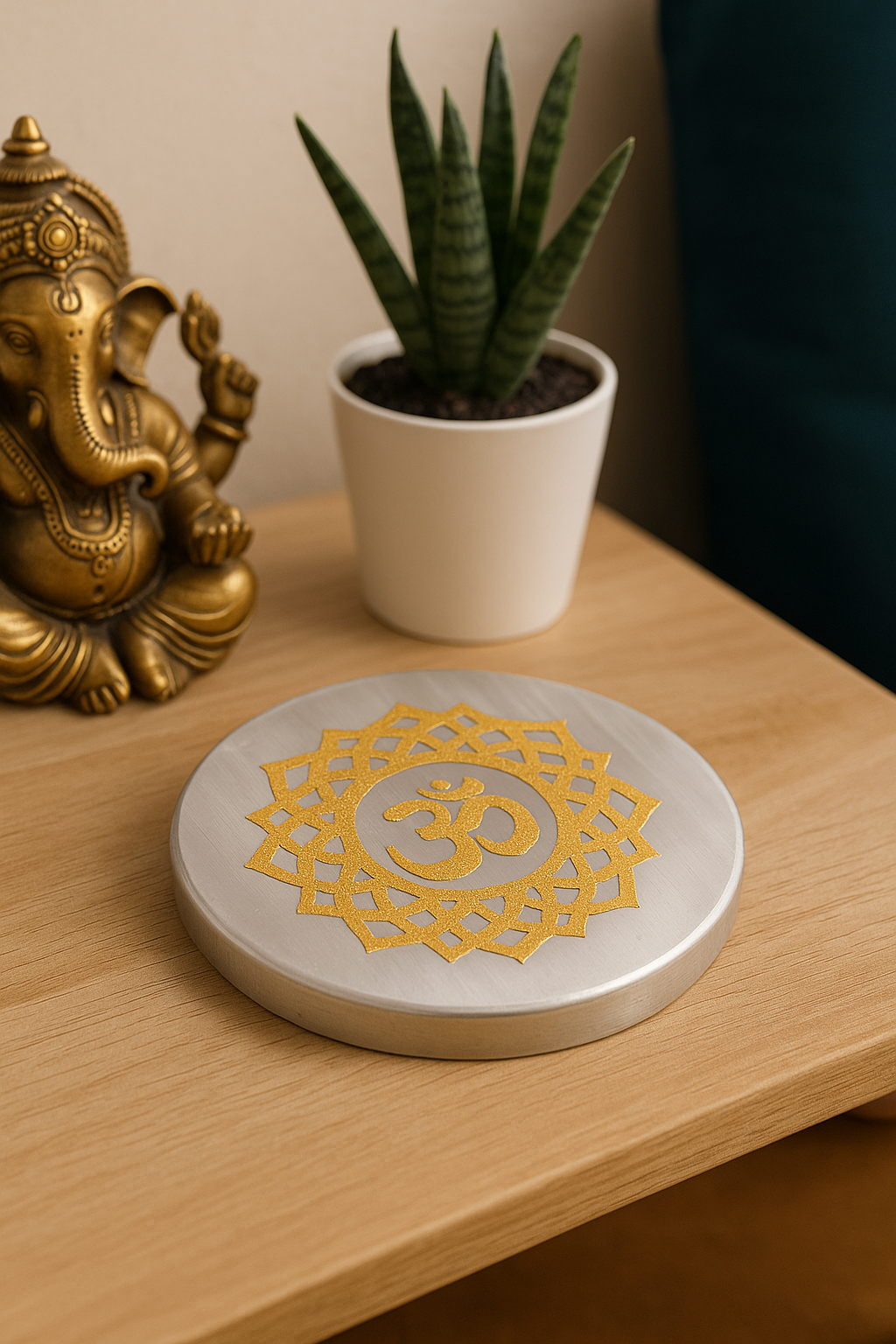 OM SELENITE PLATE ROUND