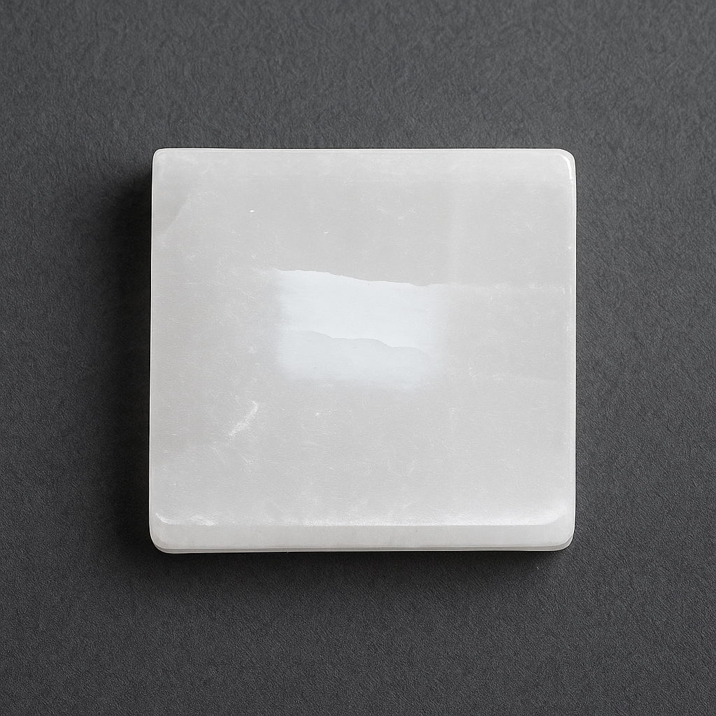 SELENITE PLATE PLANE SMALL SQUARE
