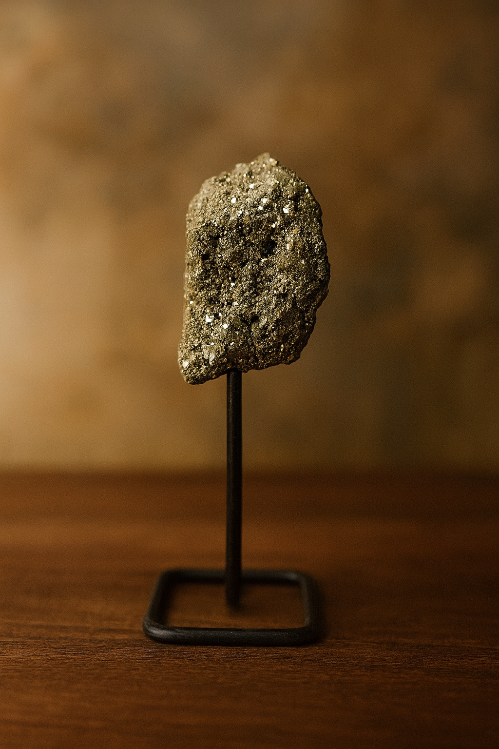 GOLDEN PYRITE STONE WITH STAND