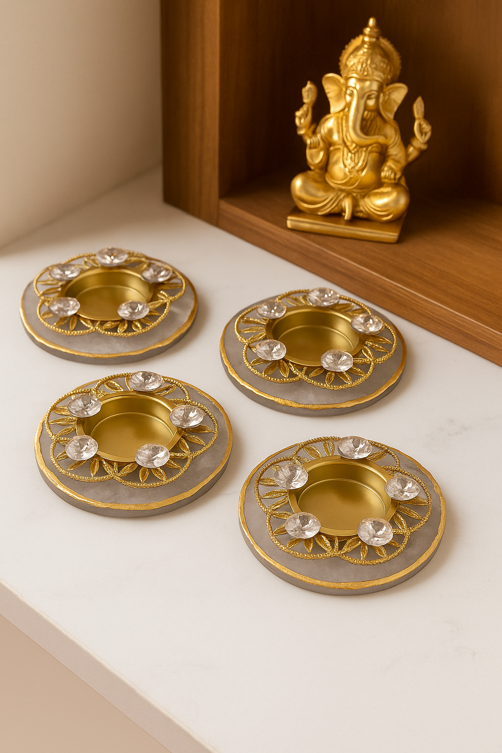 selenite crystal diya