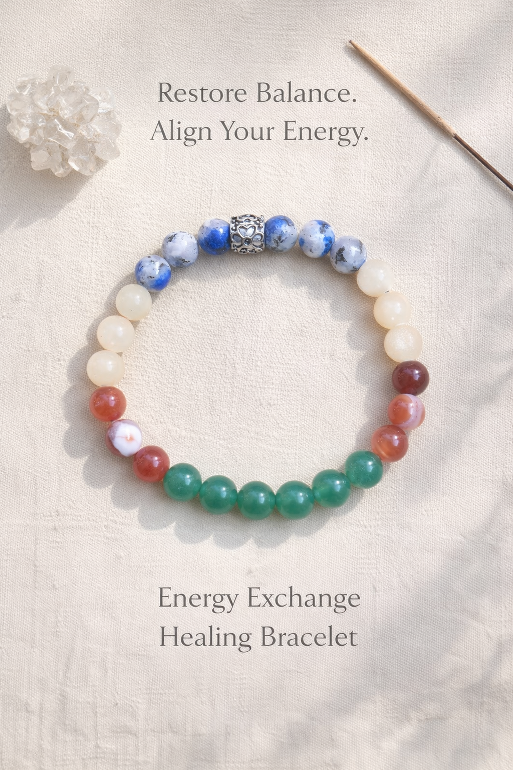 Debt Relief & Financial Stability Healing Bracelet | Wealth Protection Crystal Combo