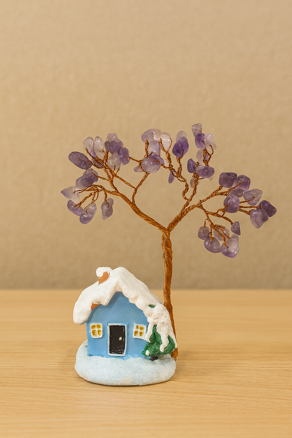 AMETHYSTS  TREE WITH HOUSE