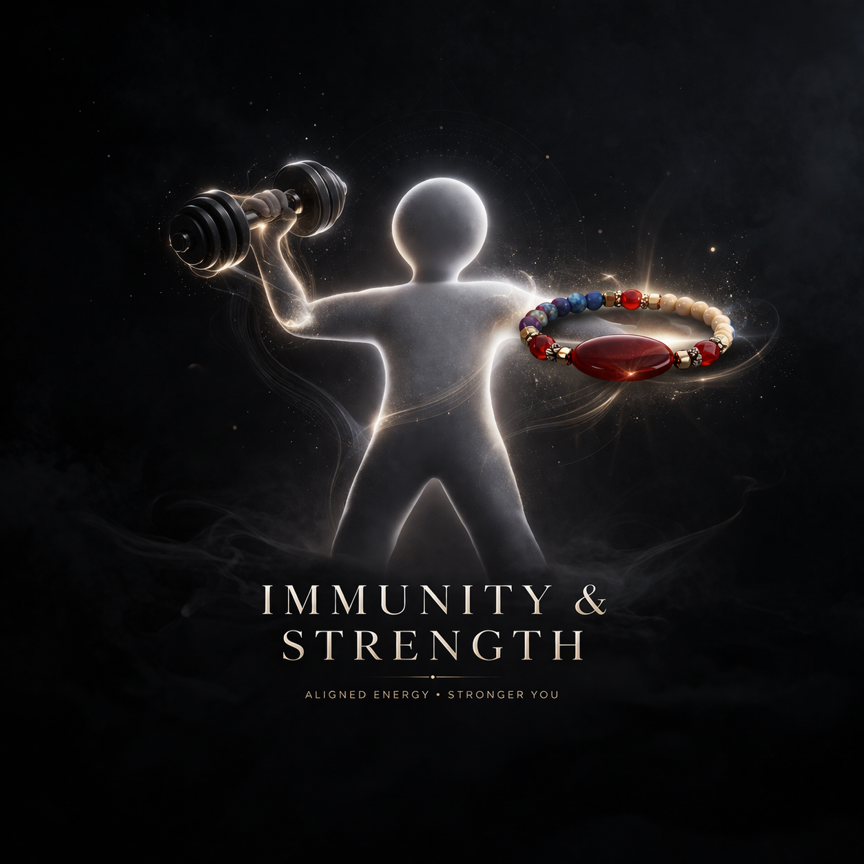 Immunity & Strength Crystal Bracelet – Energy Healing for Protection, Vitality & Inner Power