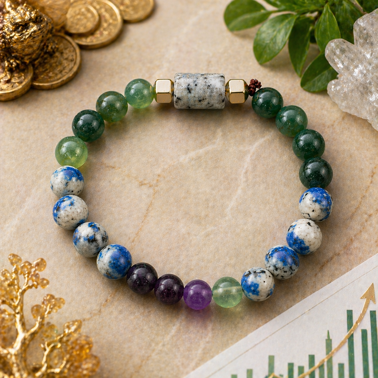 Financial Growth & Wealth Attraction Bracelet | Money, Success & Abundance Healing Crystal Bracelet