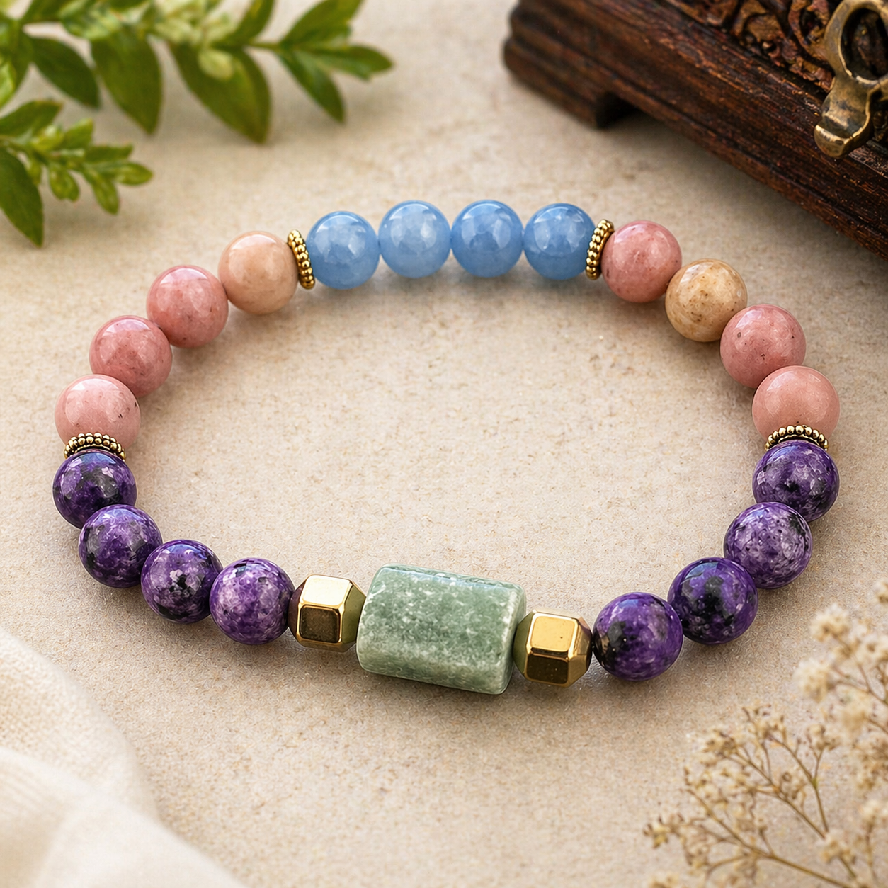 Attract New Love & Relationship Harmony Bracelet | Crystal Healing Bracelet for Love, Emotional Balance & Connection