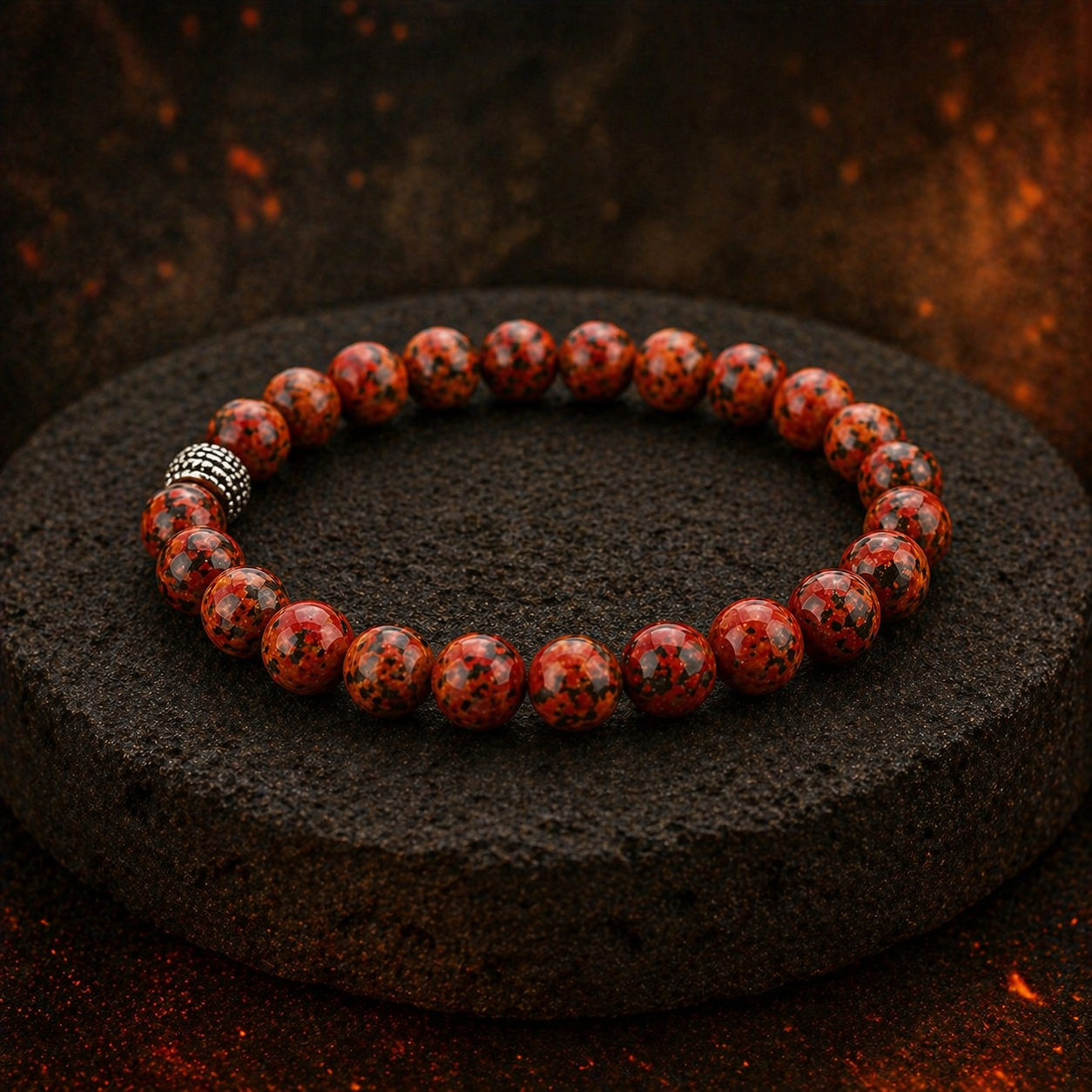 Fire Agate Bracelet for Confidence, Emotional Balance & Creativity | Natural Healing Crystal Bracelet