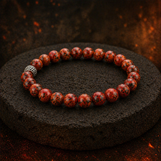 Fire Agate Bracelet for Confidence, Emotional Balance & Creativity | Natural Healing Crystal Bracelet