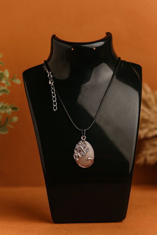 ROSE QUARTZ IN GERMAN SILVER