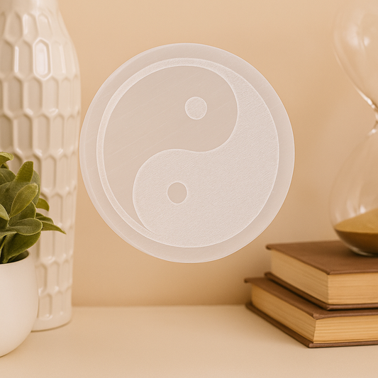 Yin-Yang Selenite Plate | Crystal Charging & Energy Balancing