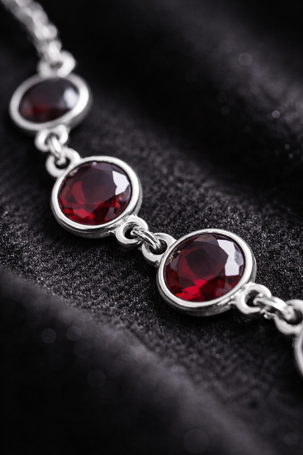 Garnet Sterling Silver Chain Necklace – Natural Red Gemstone Jewelry for Women