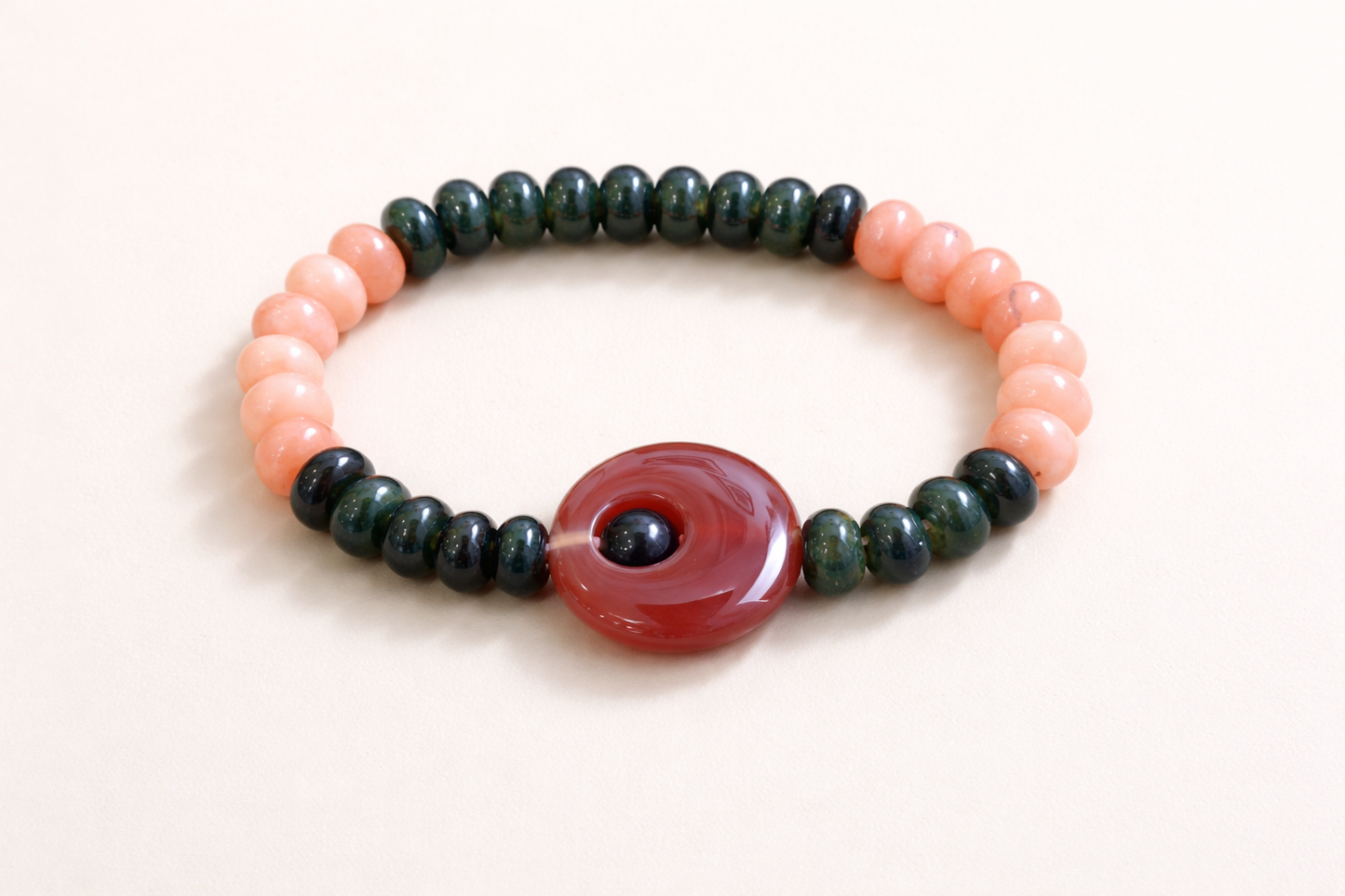 Natural Red Sulemani, Green Tourmaline & Orange Aventurine Healing Bracelet | Protection, Abundance & Emotional Balance