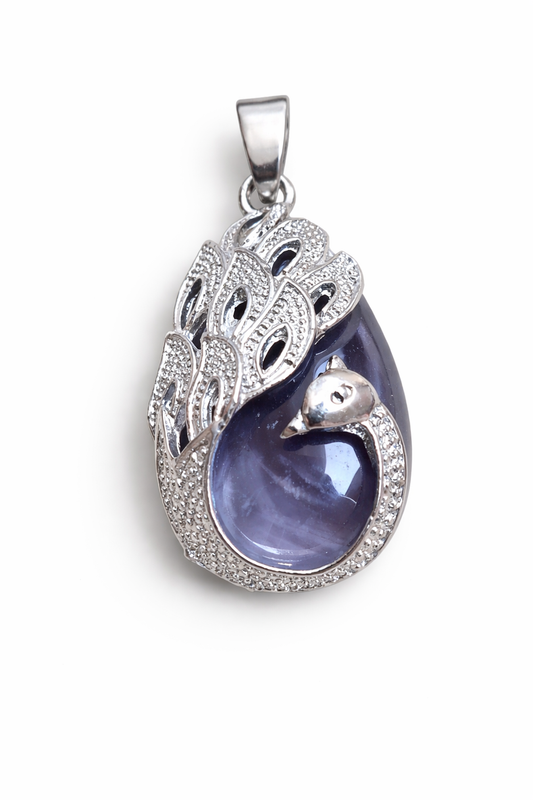 Royal Peacock Amethyst Pendant – Elegant Statement Pendant that Enhances Confidence & Timeless Beauty | Luxury Gift for Her