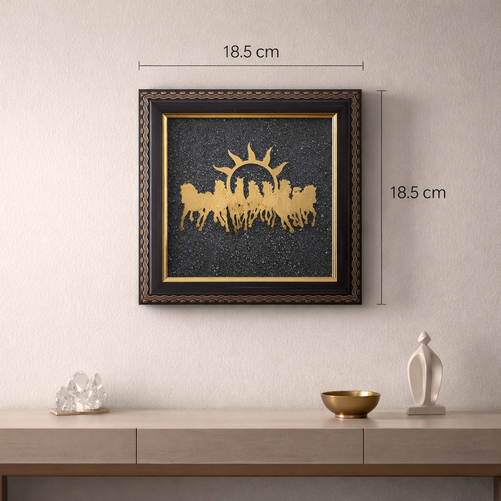 Invite Divine Prosperity – Surya Seven Horse Energy Wall Frame