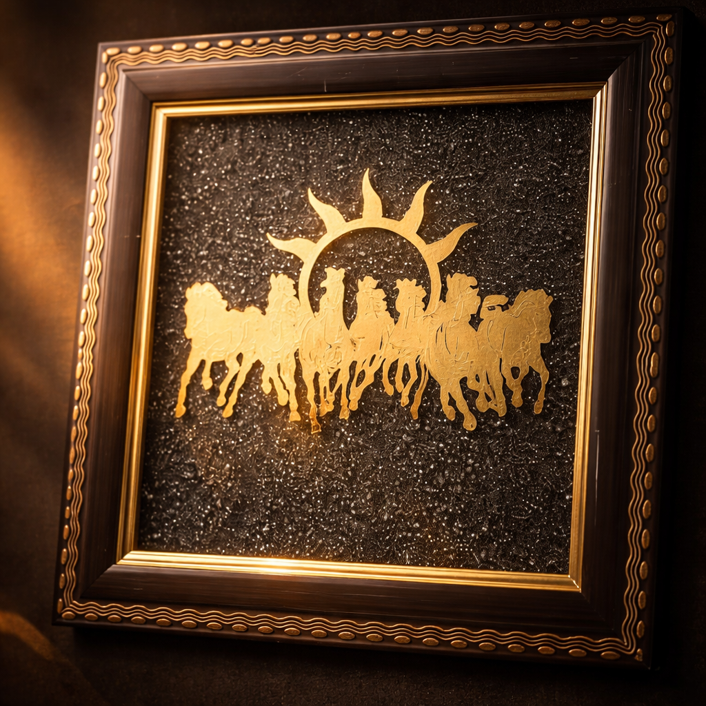 Invite Divine Prosperity – Surya Seven Horse Energy Wall Frame