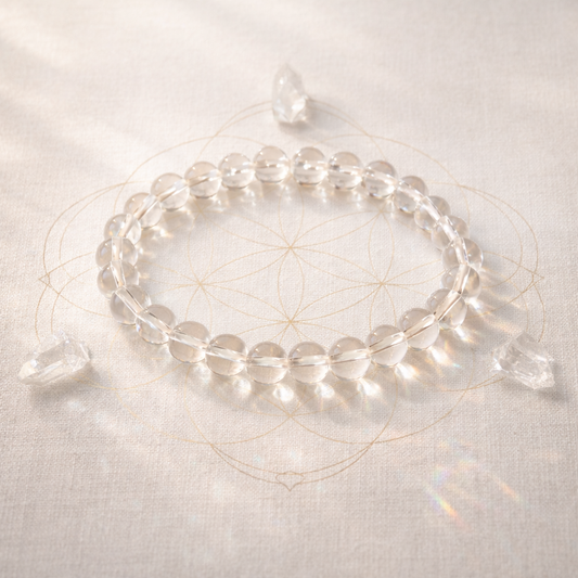 Natural Clear Quartz Crystal Bracelet – Master Healer Energy | Healed by Mystics Mind Healer
