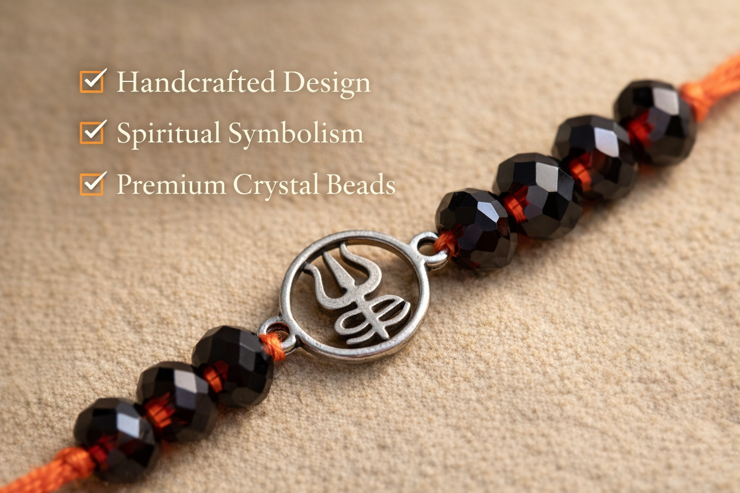 Trishula with Thrinethra Rakhi – Divine Protection Spiritual Rakhi Bracelet | Shiva Blessing Rakhi for Brother | Handmade Raksha Bandhan Sacred Thread