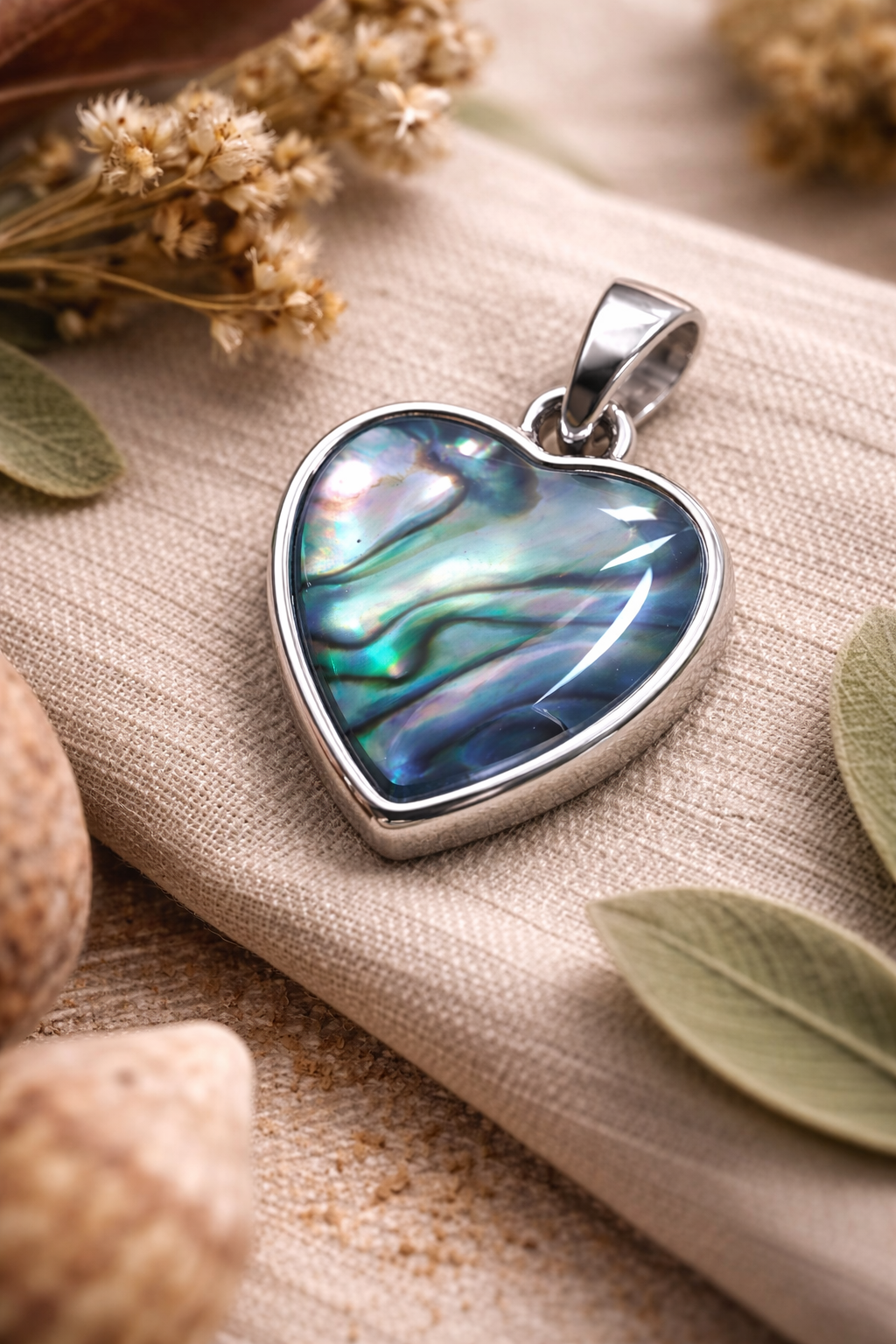 Abalone Shell Heart Pendant