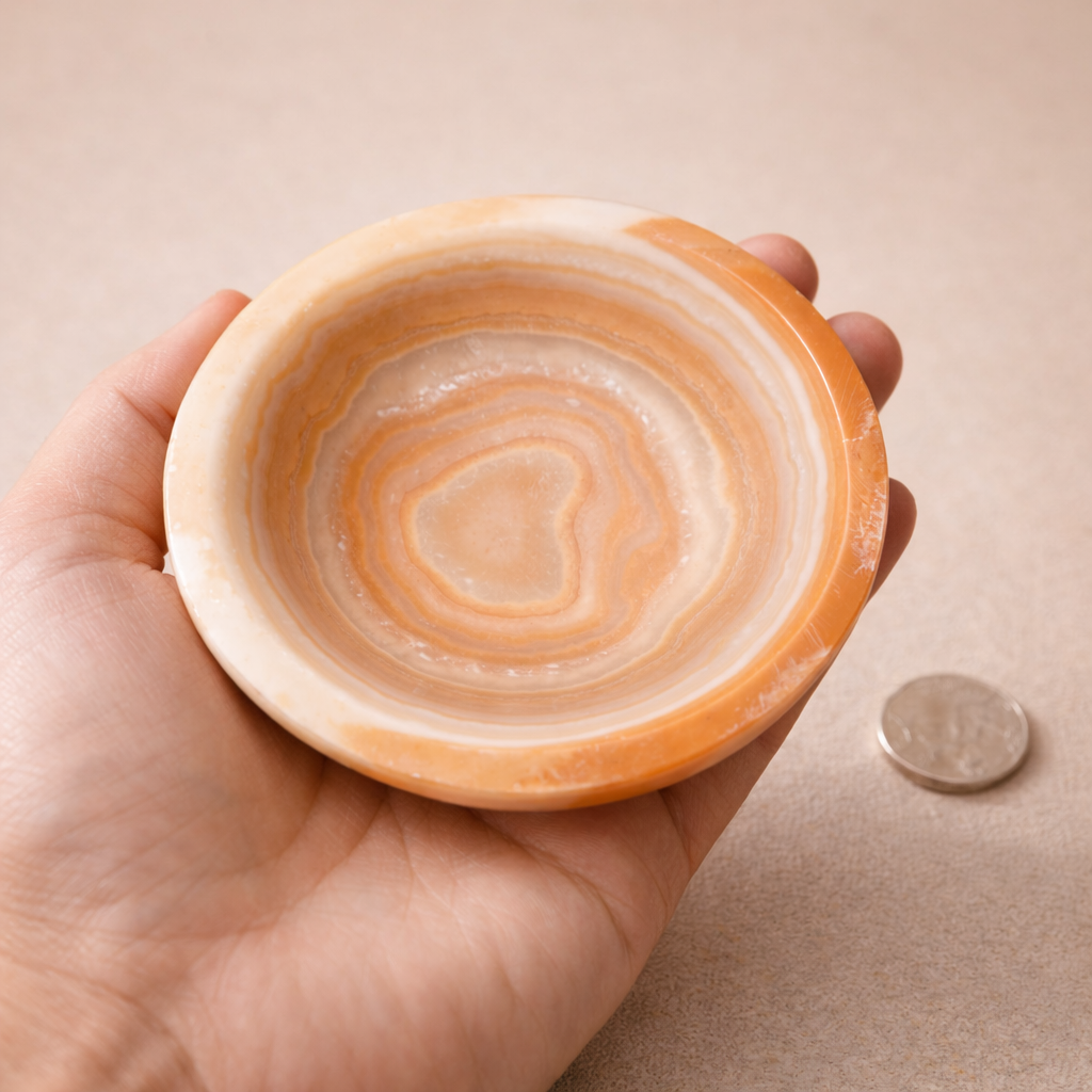 Authentic Afghanistan Yellow Jade Stone Bowl