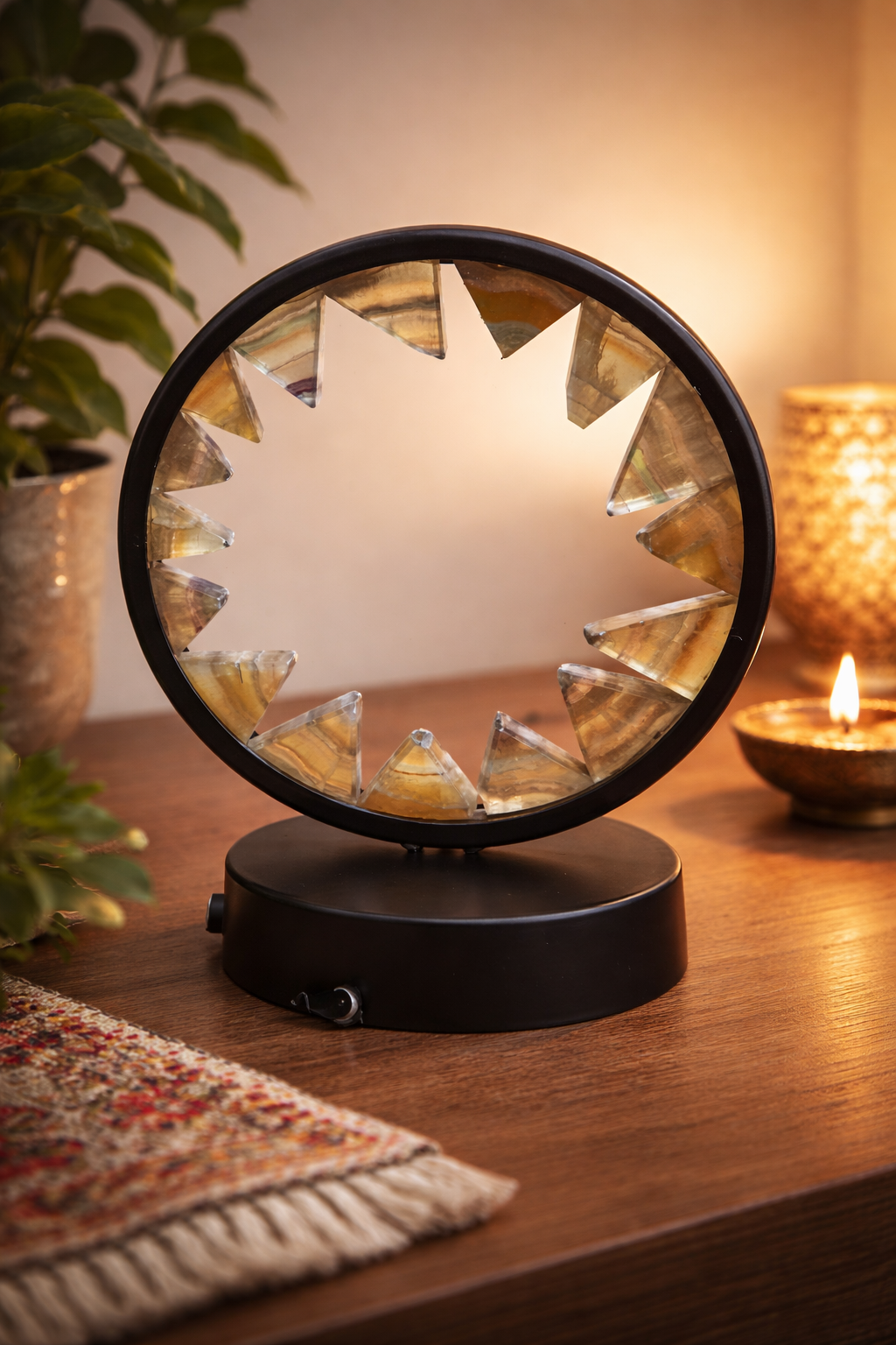 Yellow Fluorite Lamp