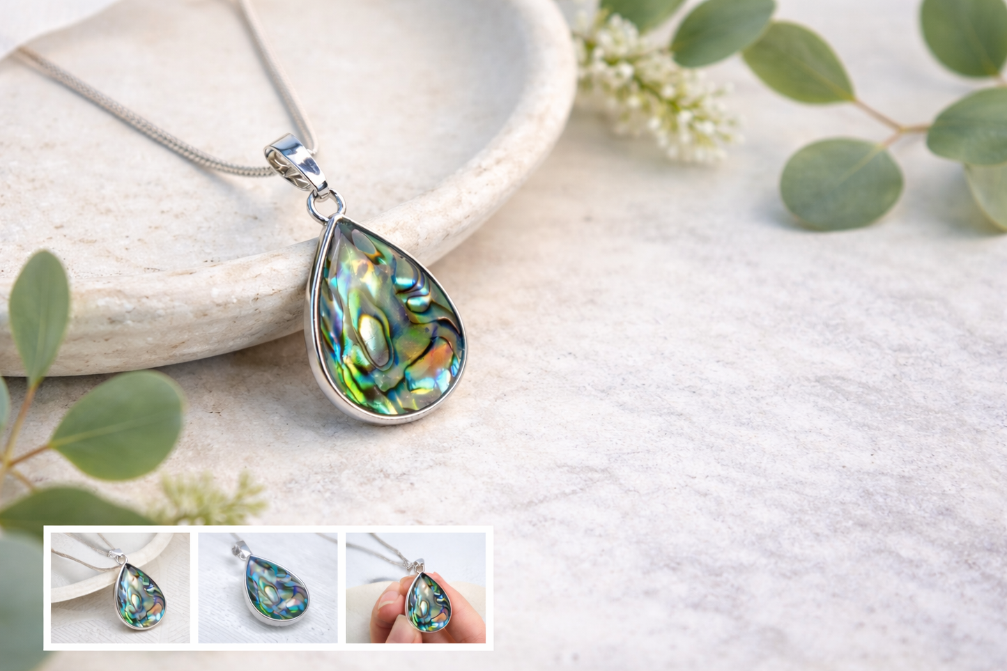 Abalone Shell Teardrop Pendant