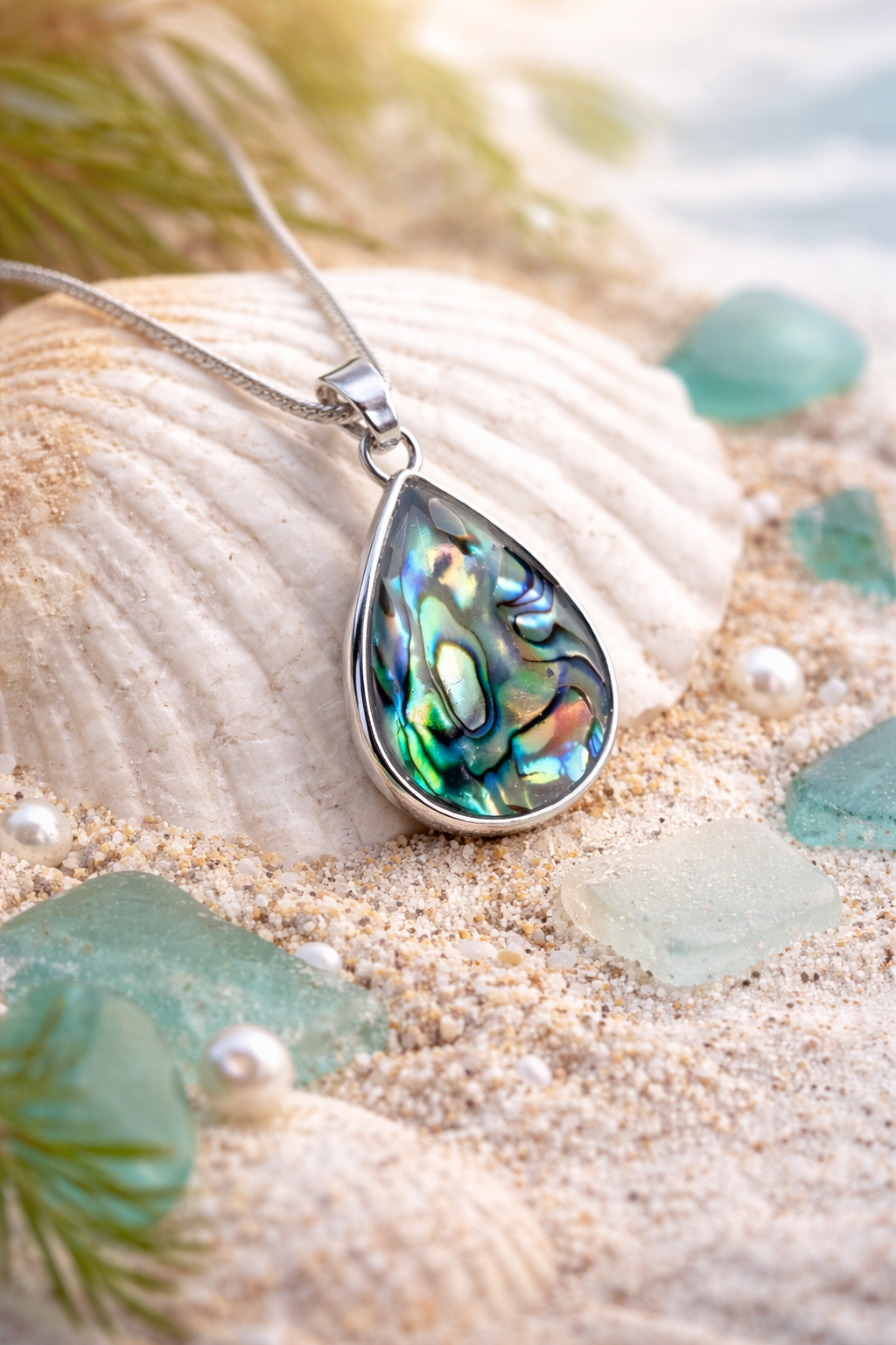 Abalone Shell Teardrop Pendant