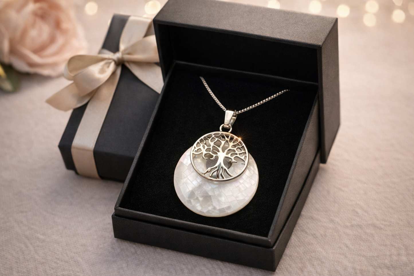 Mother of Pearl Tree of Life Pendant