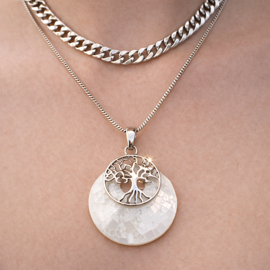 Mother of Pearl Tree of Life Pendant