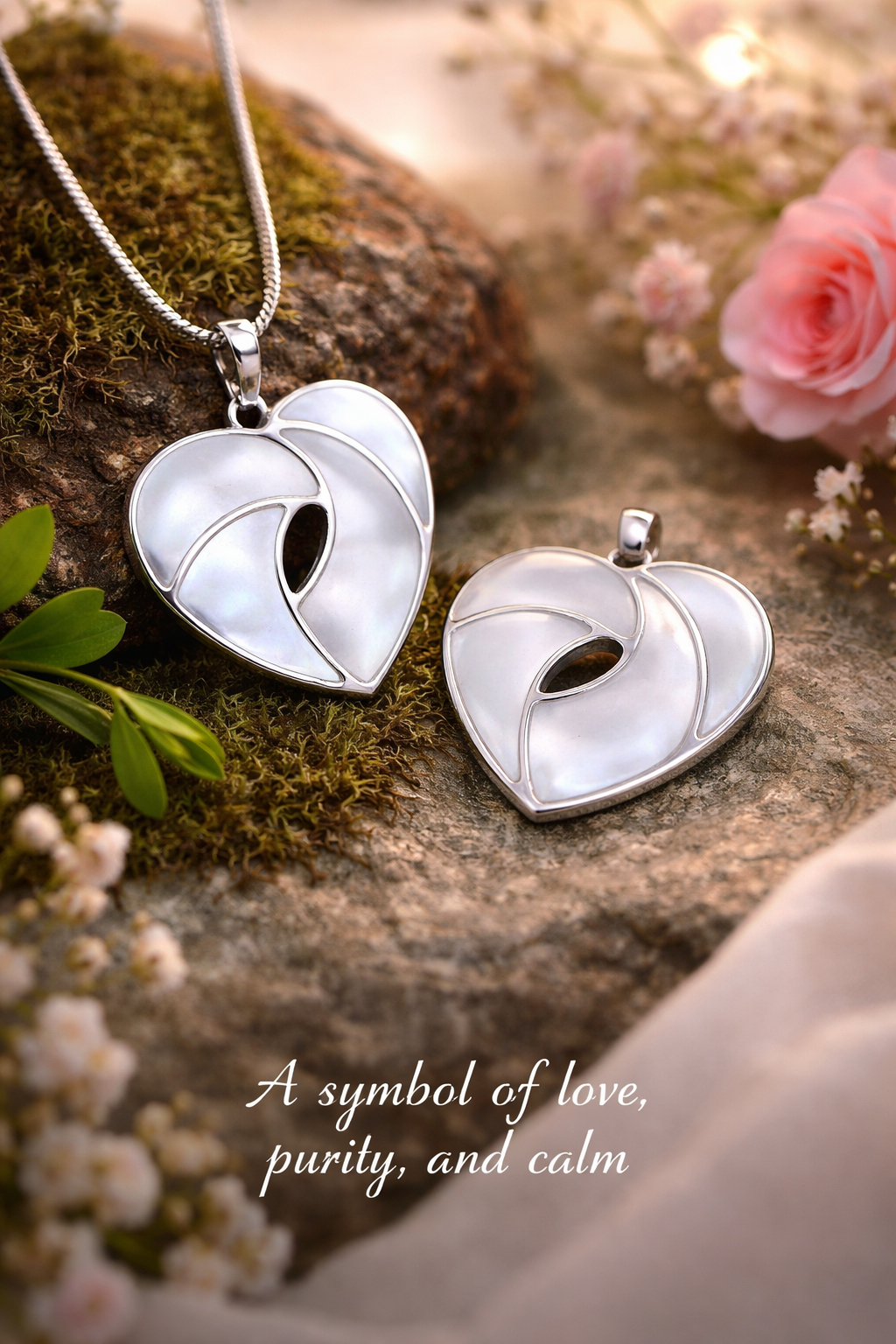 Mother of Pearl Heart Pendant