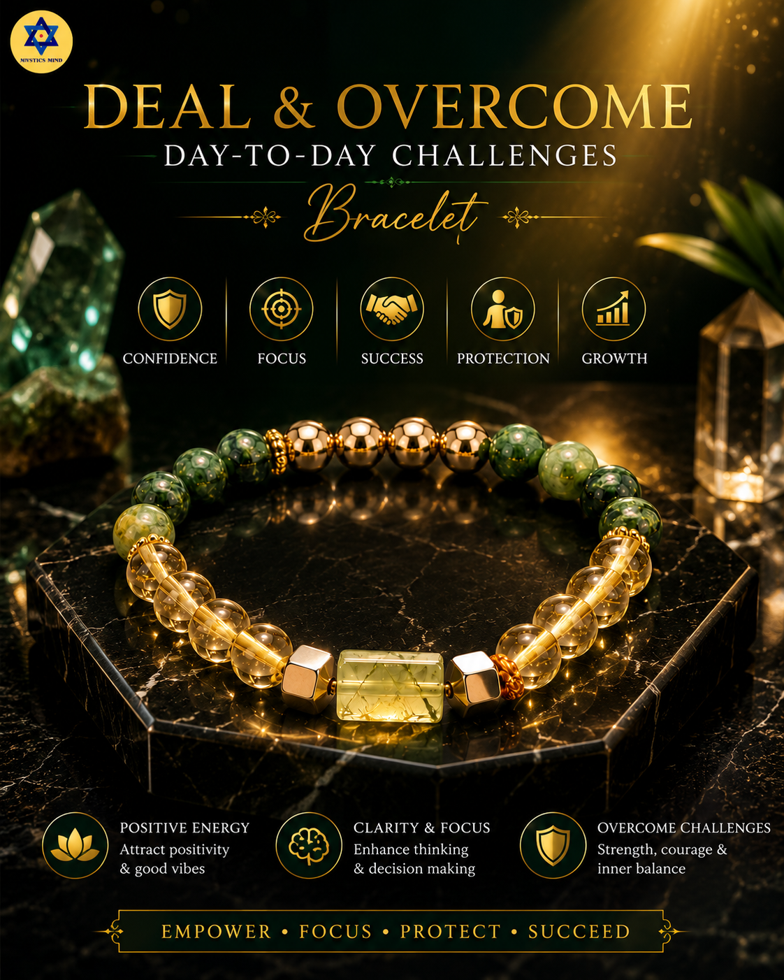 Deal & Overcome Day-to-Day Challenges Bracelet | Confidence, Focus & Positive Energy