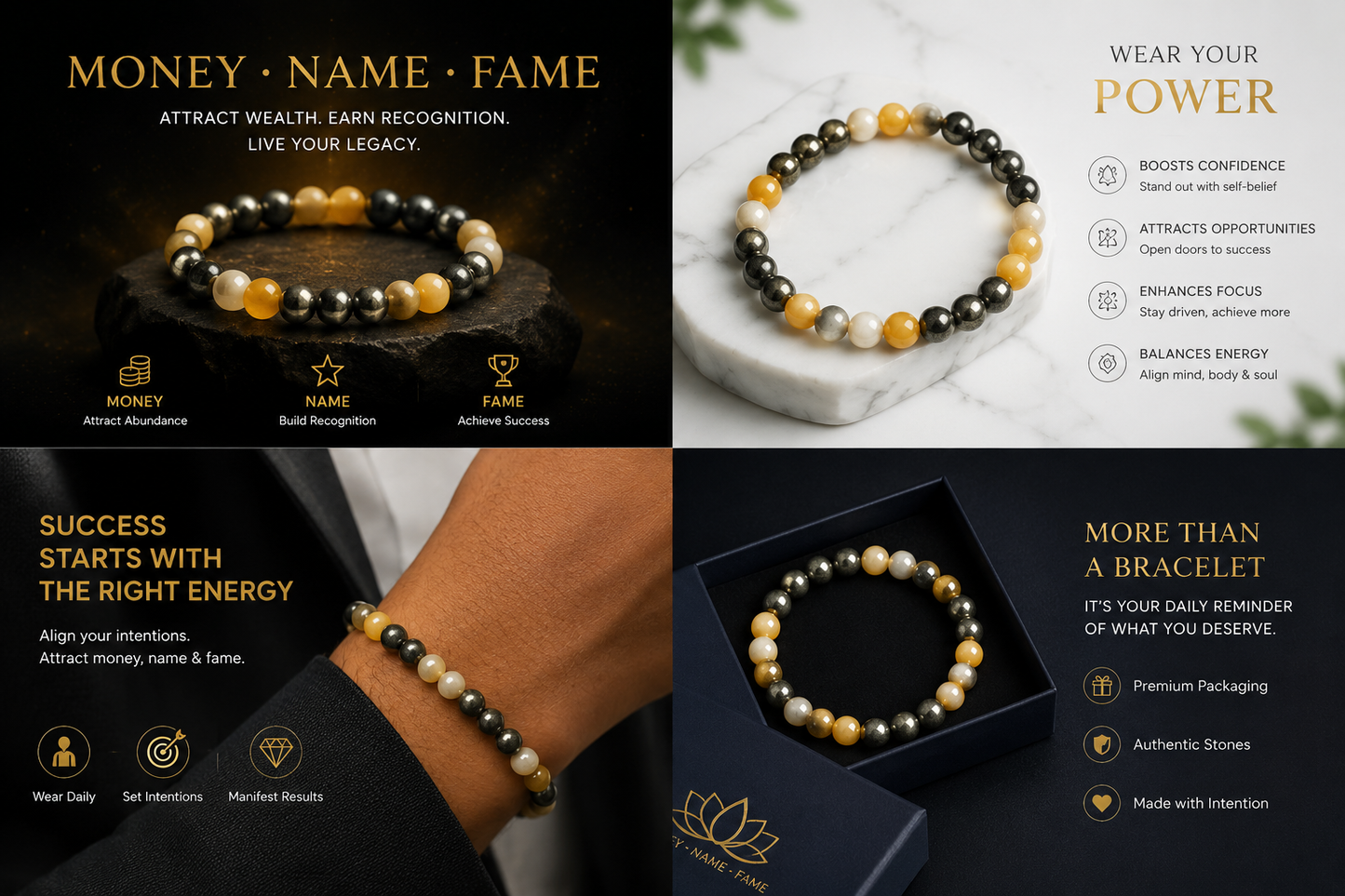 Money, Name & Fame Bracelet | Attract Success, Recognition & Prosperity