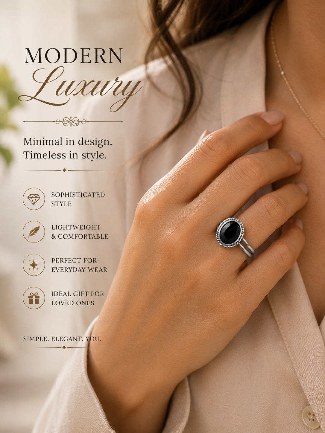 Black Apiran Ring | Premium Black Stone Ring for Men & Women | Confidence & Protection Jewelry
