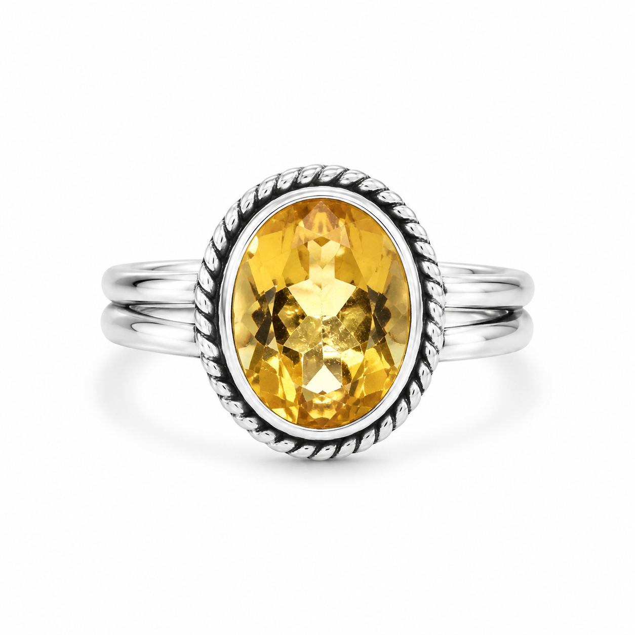 Citrine Sterling Silver Ring – Wealth, Success & Positive Energy