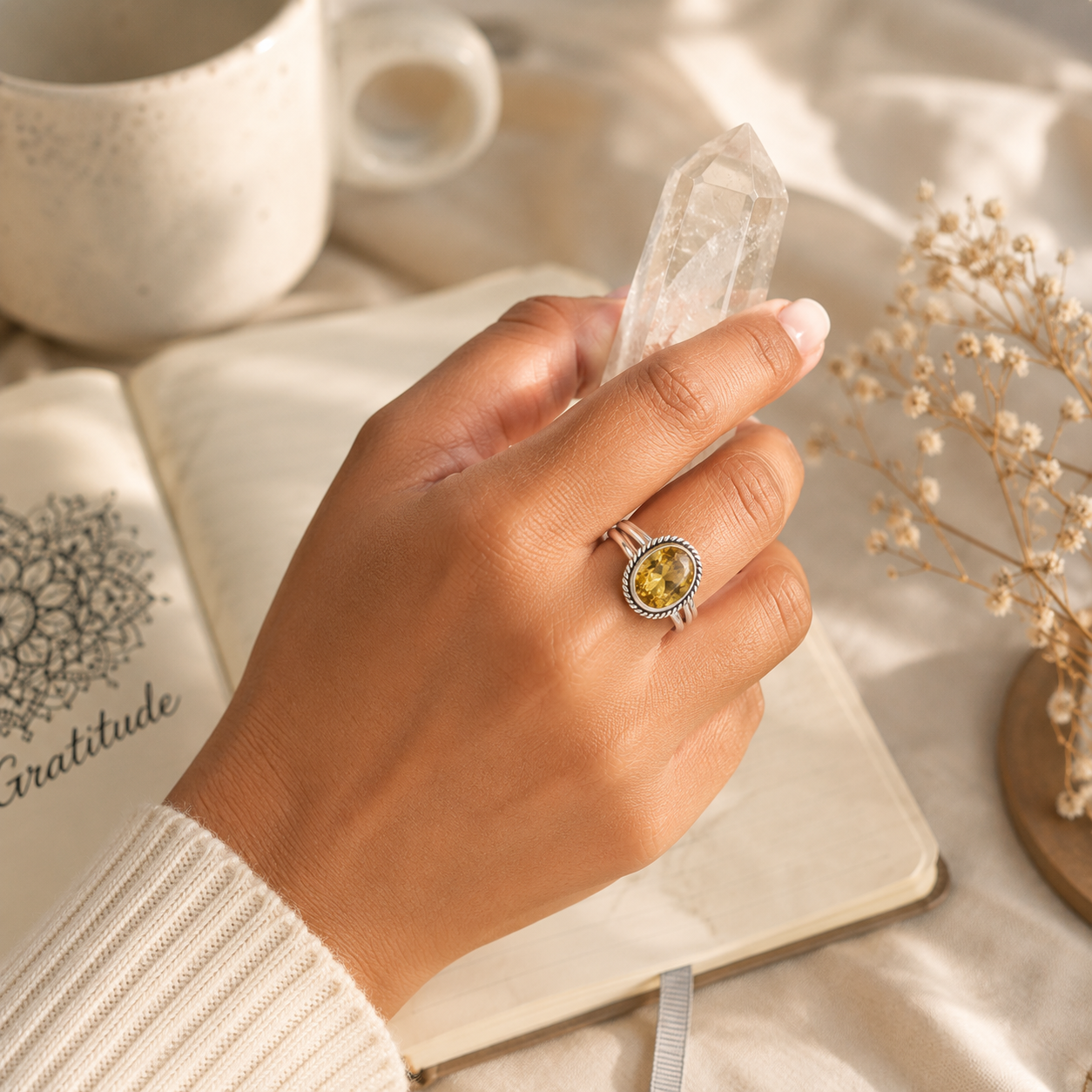 Citrine Sterling Silver Ring – Wealth, Success & Positive Energy