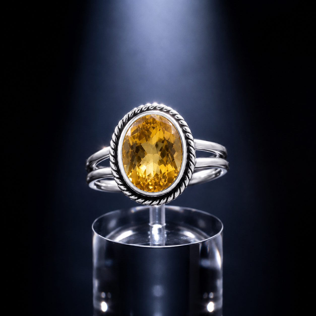 Citrine Sterling Silver Ring – Wealth, Success & Positive Energy