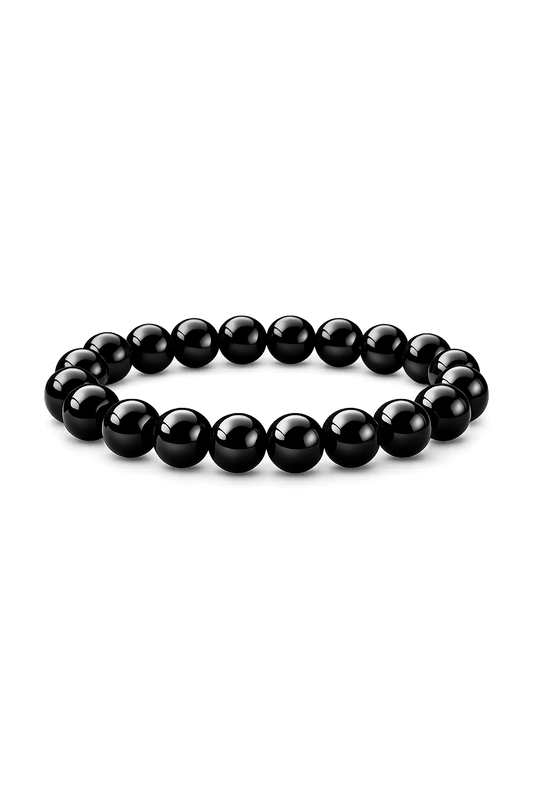 Black Tourmaline Protection Bracelet – Natural Crystal Beads for Energy Shielding, Grounding & EMF Protection