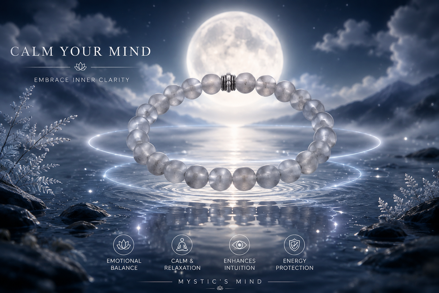 Natural Iolite Bracelet – Intuition, Clarity & Spiritual Awakening Crystal Bracelet