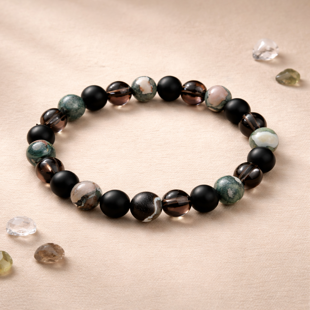 Combo for Cancer – Crystal Bracelet for Emotional Balance & Protection