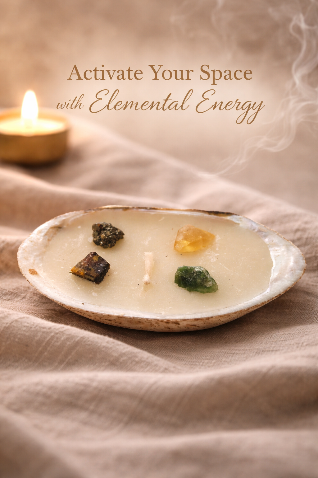 Elemental Energy Crystal Shell Candle – Space Activation Mini Energy Tray