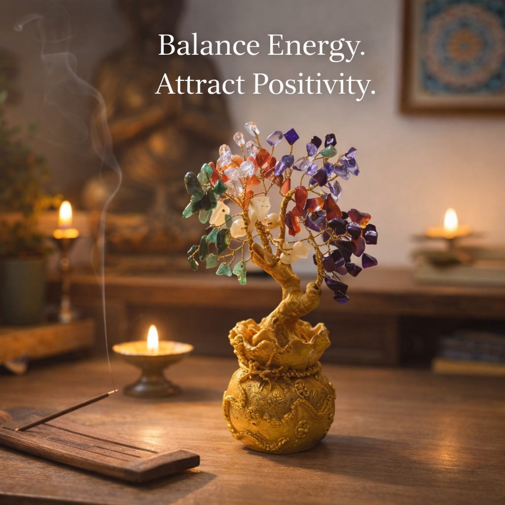 Feng Shui 7 Chakra Crystal Tree for Balance, Positivity & Energy Alignment