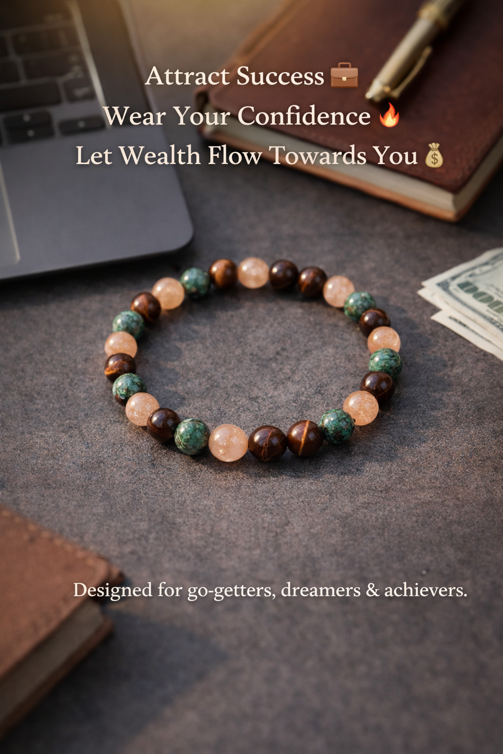 Aquarius Zodiac Energy Bracelet – Wealth, Balance & Confidence Crystal Combo