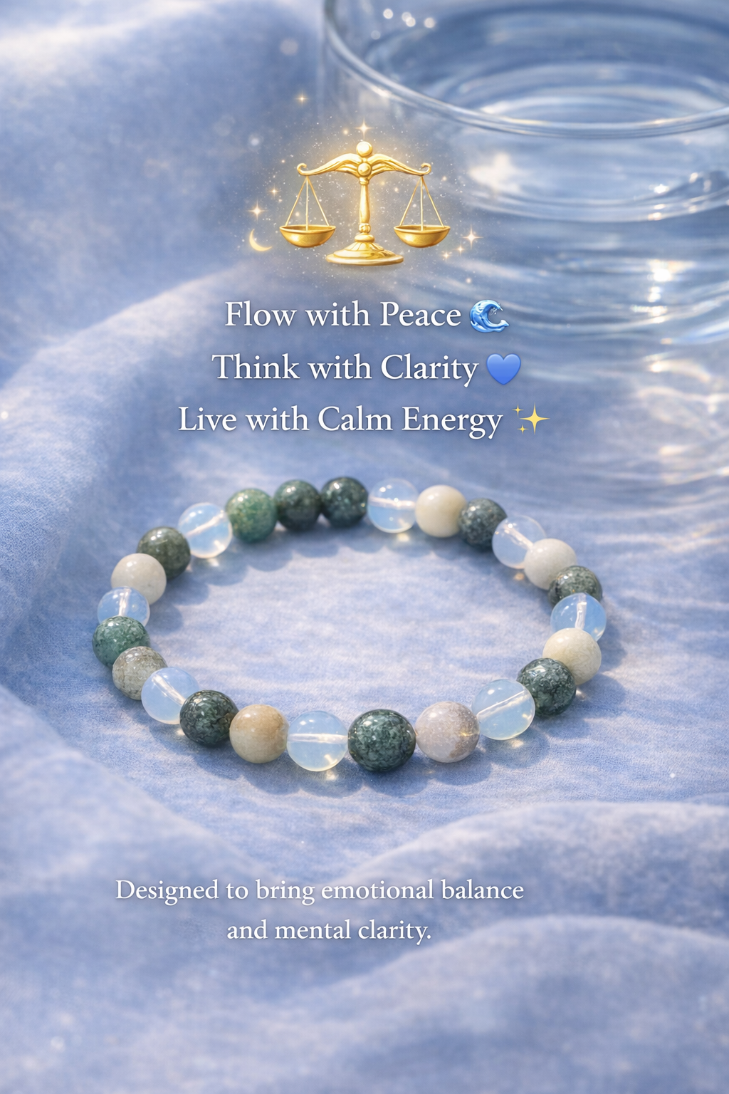 Libra Zodiac Crystal Bracelet – Balance, Harmony & Emotional Healing Energy Bracelet