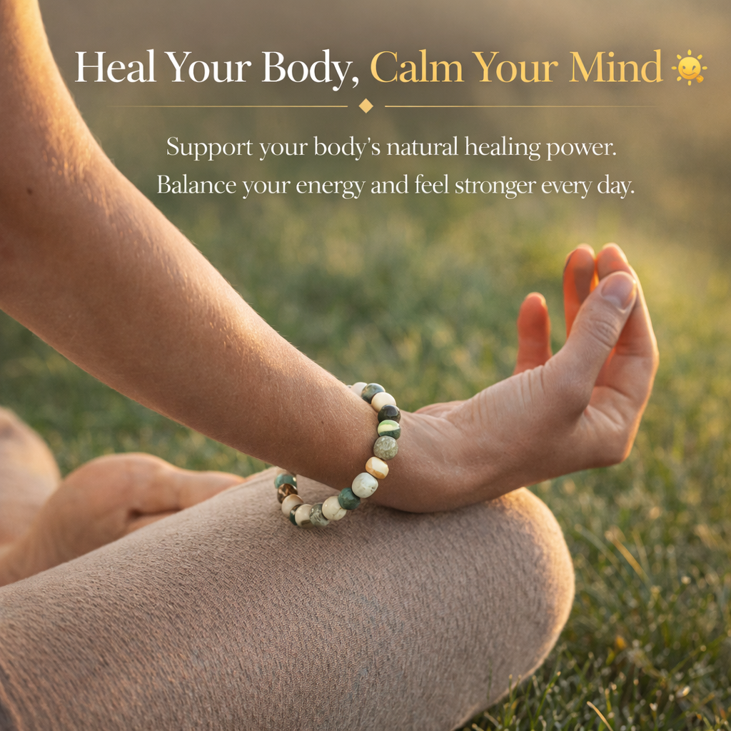 Overall Health & Detox Crystal Bracelet – Energy Cleansing, Stress Relief & Healing Bracelet