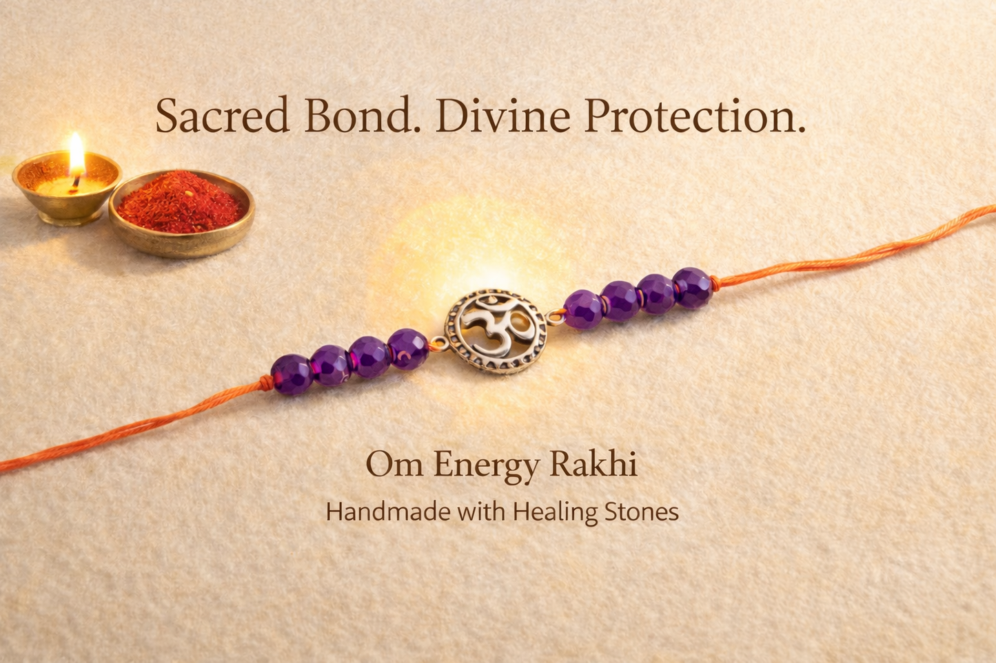 Om Evil Eye With Tanzanite  – Spiritual Healing Crystal Rakhi