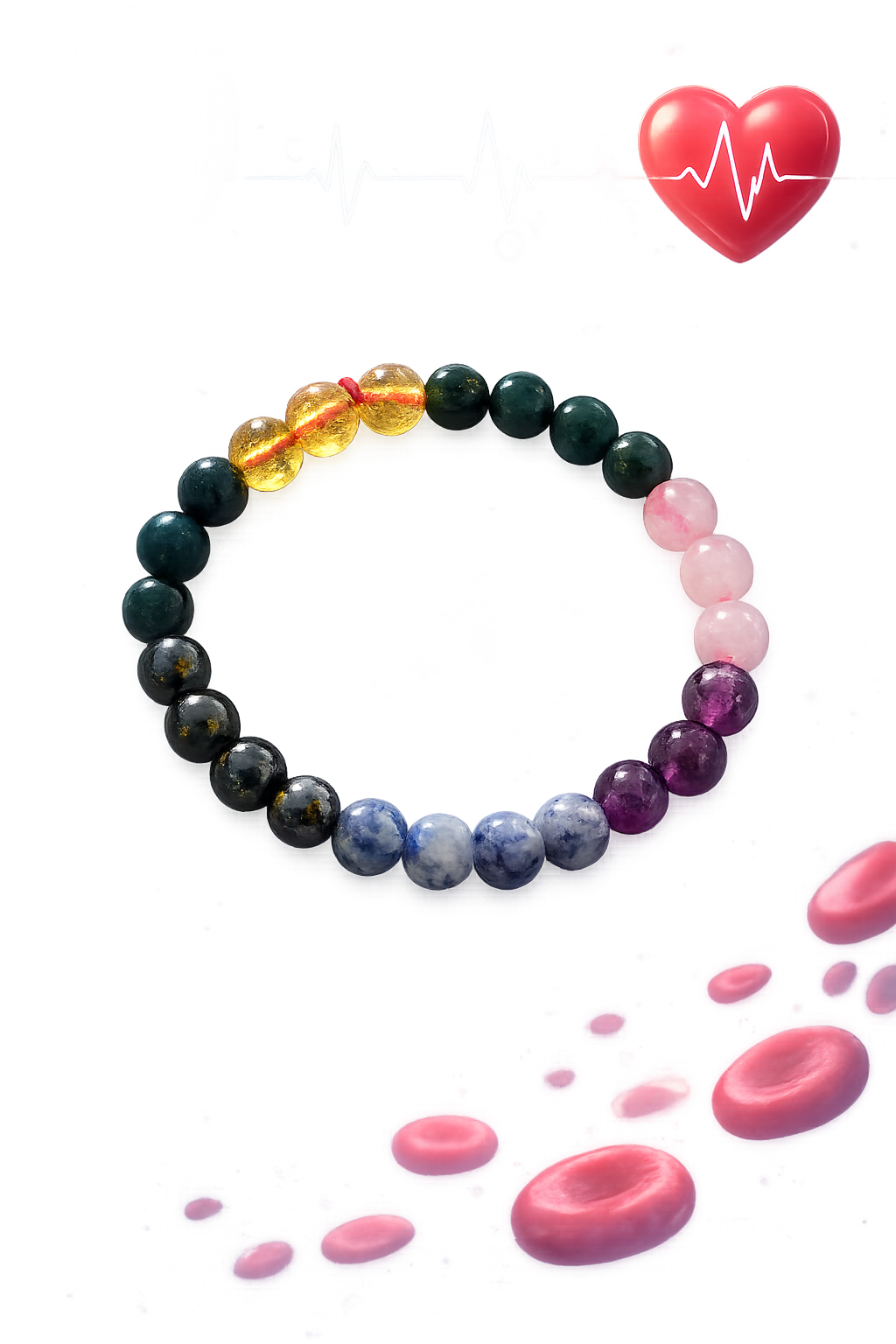 BP Combo Bracelet – Crystal Healing Bracelet for Blood Pressure Support & Stress Relief