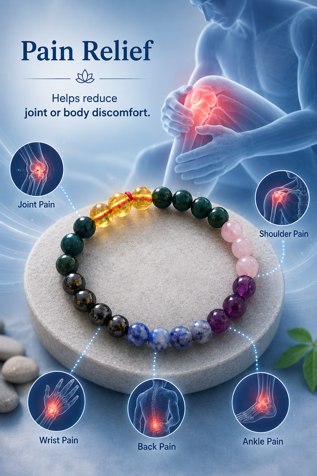 BP Combo Bracelet – Crystal Healing Bracelet for Blood Pressure Support & Stress Relief