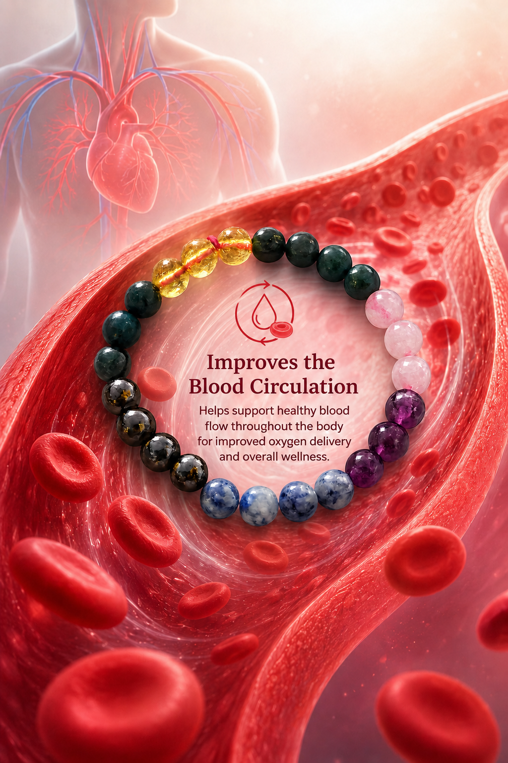 BP Combo Bracelet – Crystal Healing Bracelet for Blood Pressure Support & Stress Relief